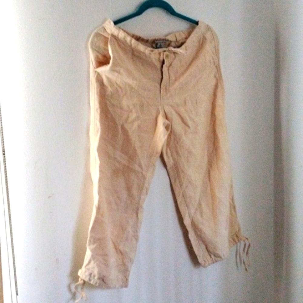 Banana Republic linen ankle tie crop